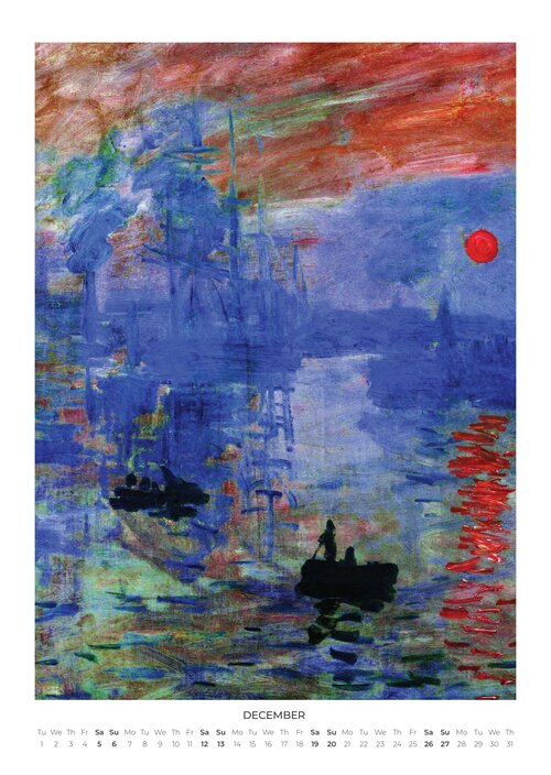 Claude Monet Art Calendar 2026