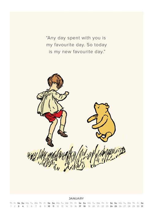 2026 Winnie the Pooh Quotes Calendar