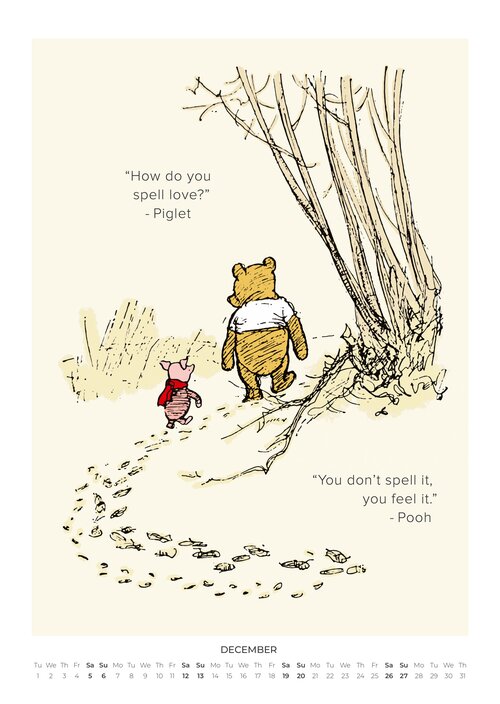 2026 Winnie the Pooh Quotes Calendar