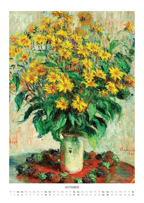 Claude Monet Art Calendar 2026