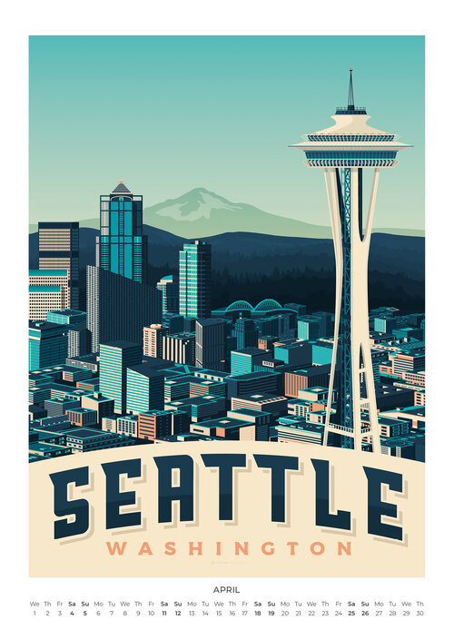 2026 Urban America Vintage Design Calendar