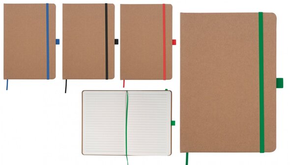 Blok A5 z barvno elastiko črtan