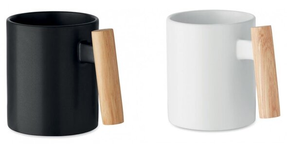 Keramičen lonček 320ml z lesenim ročajem