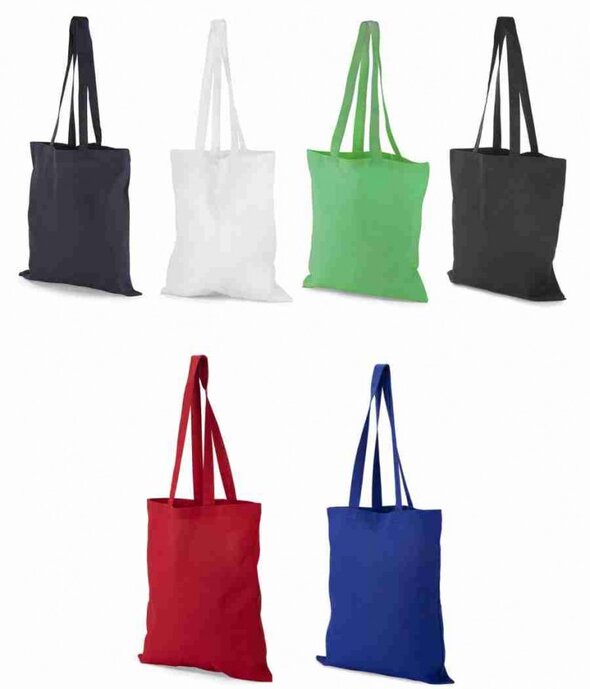Bombažna vrečka z dolgimi ročaji, 6 barv
