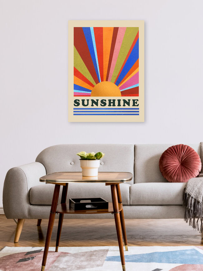 Arte mural «Rayos de sol de colores»: obra de Ania Więcław en formato póster o impresión en acrílico.