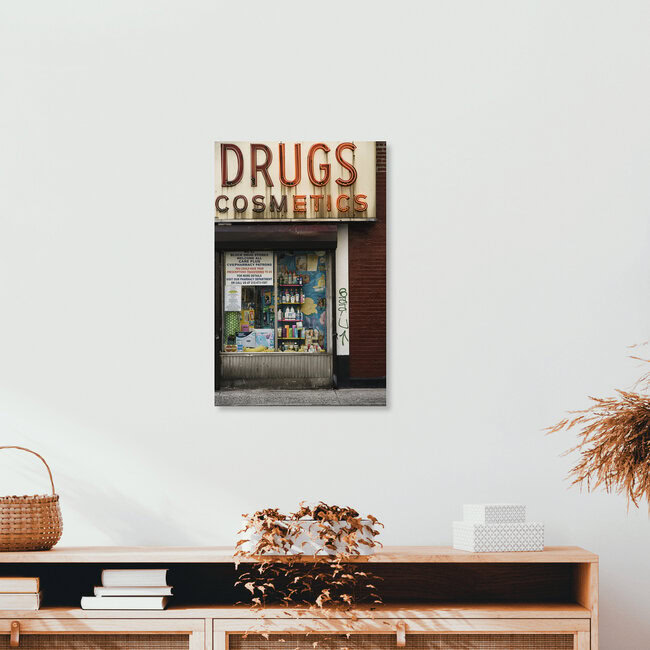 Farmacias en East Village, Estados Unidos: arte mural de Gaspard Walter en formato póster o impresión sobre vidrio acrílico