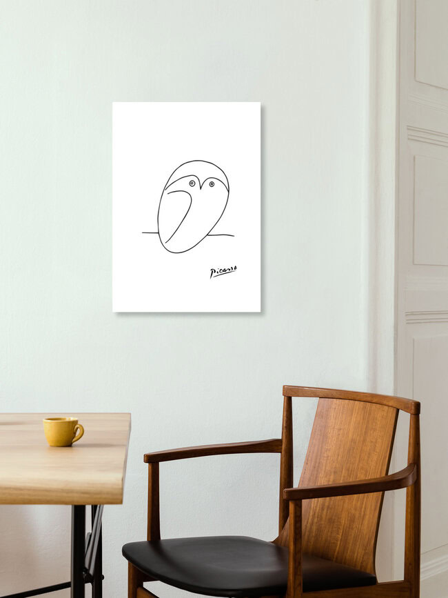 «Búho Picasso»: Arte mural de Art Classics en formato póster o impresión sobre vidrio acrílico