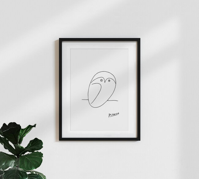 «Búho Picasso»: Arte mural de Art Classics en formato póster o impresión sobre vidrio acrílico