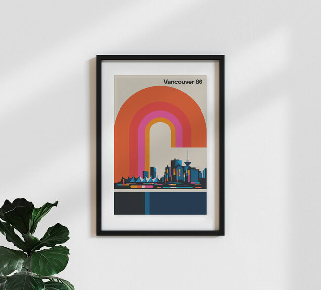 «Vancouver 86»: Arte mural de Bo Lundberg en formato póster o impresión sobre vidrio acrílico.