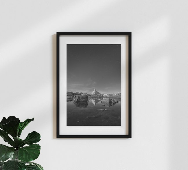 Matterhorn de noche, Suiza – Arte mural de Jan Becke como póster o impresión sobre vidrio acrílico