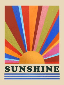 Arte mural «Rayos de sol de colores»: obra de Ania Więcław en formato póster o impresión en acrílico.