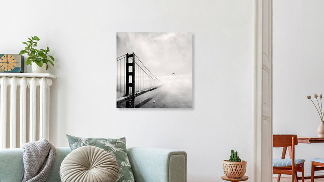 Voilier – Pont du Golden Gate de San Francisco, États-Unis – Art mural de Ronny Ritschel, affiche ou impression sur verre acrylique
