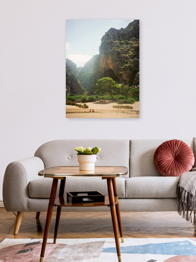 La vallée, Espagne – œuvre d'art de Fabian Heigel, affiche ou impression sur verre acrylique