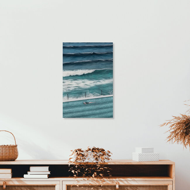 Nageur de jour, Australie – œuvre d'art d'AJ Schokora, affiche ou impression sur verre acrylique