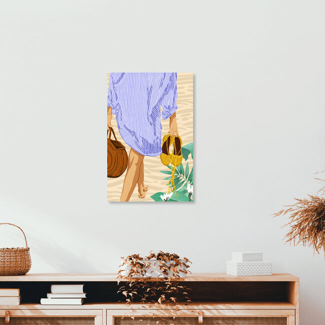 « J'ai suivi mon cœur et il m'a mené à la plage » – Art mural d'Uma Gokhale sous forme d'affiche ou d'impression sur verre acrylique