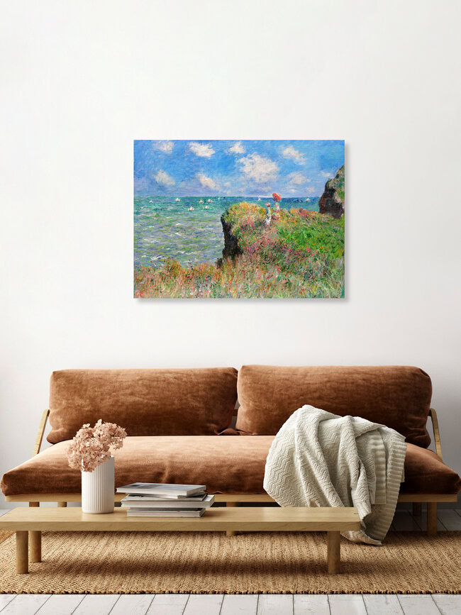 « Claude Monet : Promenade sur la falaise à Pourville » – Art mural d'Art Classics, affiche ou impression sur verre acrylique