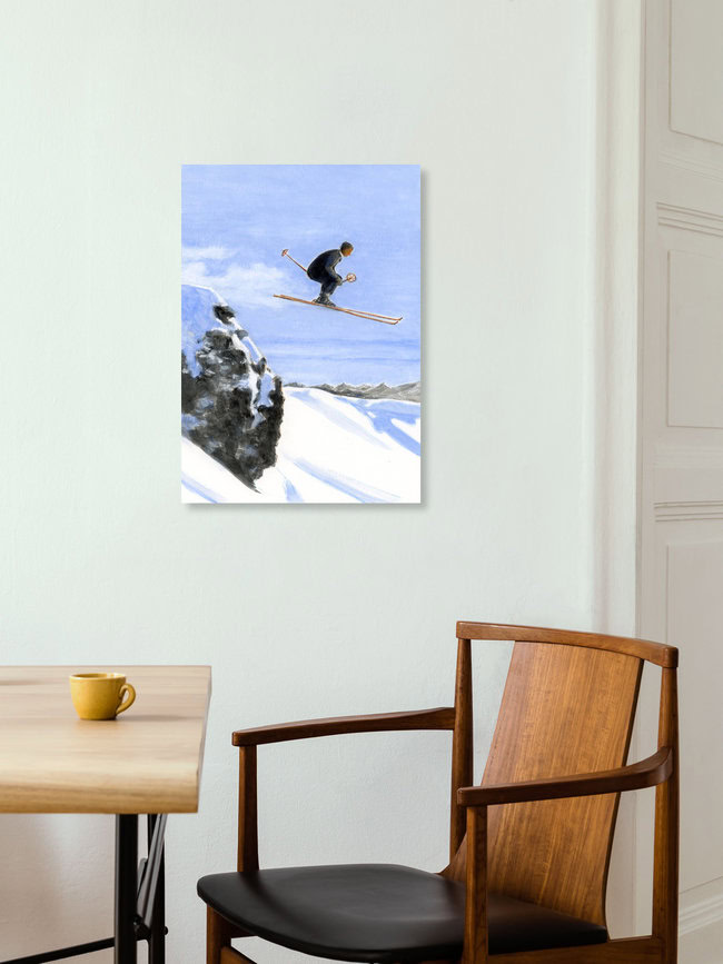 « Saut à ski » – Art mural de Sarah Morrissette, affiche ou impression sur verre acrylique
