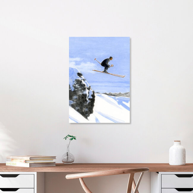 « Saut à ski » – Art mural de Sarah Morrissette, affiche ou impression sur verre acrylique
