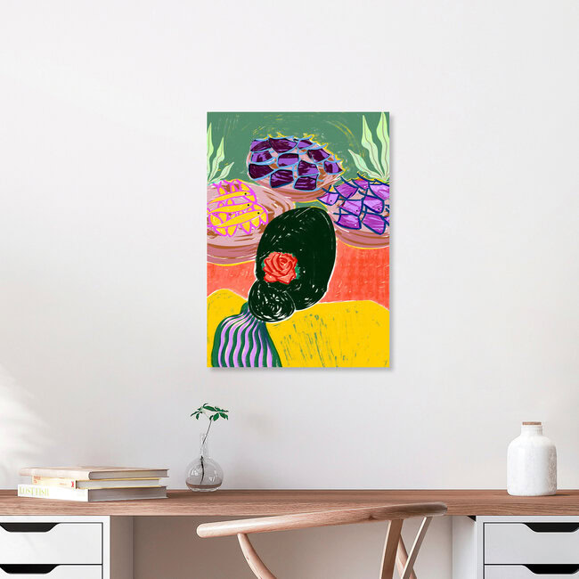 « Marché aux poissons » – Art mural d'Uma Gokhale, affiche ou impression sur verre acrylique