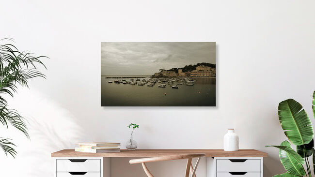 Port de Baja del Silenzio, Italie – œuvre d'art de Lena Weisbek, affiche ou impression sur verre acrylique