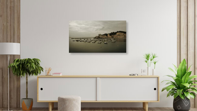 Port de Baja del Silenzio, Italie – œuvre d'art de Lena Weisbek, affiche ou impression sur verre acrylique