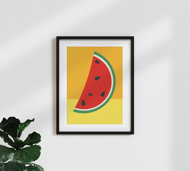 « Tranche de melon » – Art mural de Rosi Feist, affiche ou impression sur verre acrylique