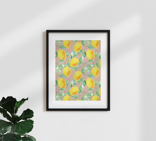 « Fraîcheur citronnée » – Art mural d'Uma Gokhale, affiche ou impression sur verre acrylique