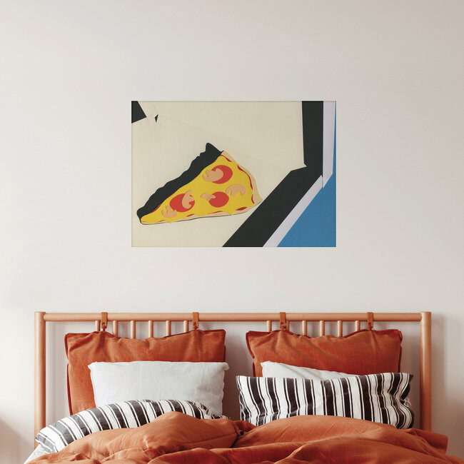 « La dernière part de pizza » – Art mural de Rosi Feist, affiche ou impression sur verre acrylique