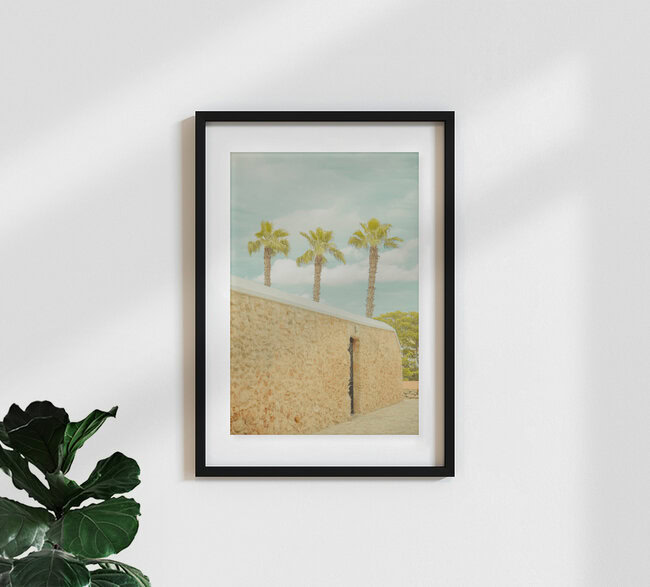 Trois palmiers, Espagne – œuvre d'Anke Dörschlen, affiche ou impression sur verre acrylique