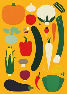« Thanksgiving Yellow » – Art mural de Rosi Feist, affiche ou impression sur verre acrylique