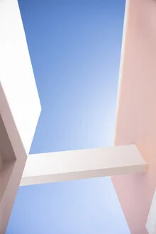 Architecture aux couleurs pastel, Portugal – œuvre d'Anke Dörschlen, affiche ou impression sur verre acrylique