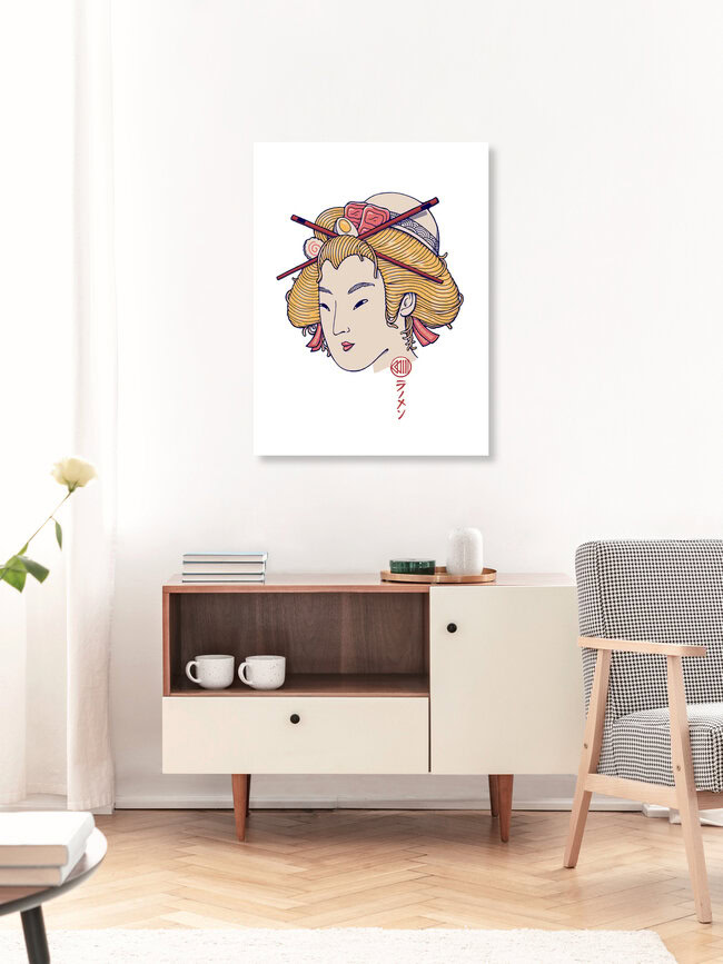 'Ramen Geisha' – Arte di Vincent Trinidad Art come poster o stampa su vetro acrilico