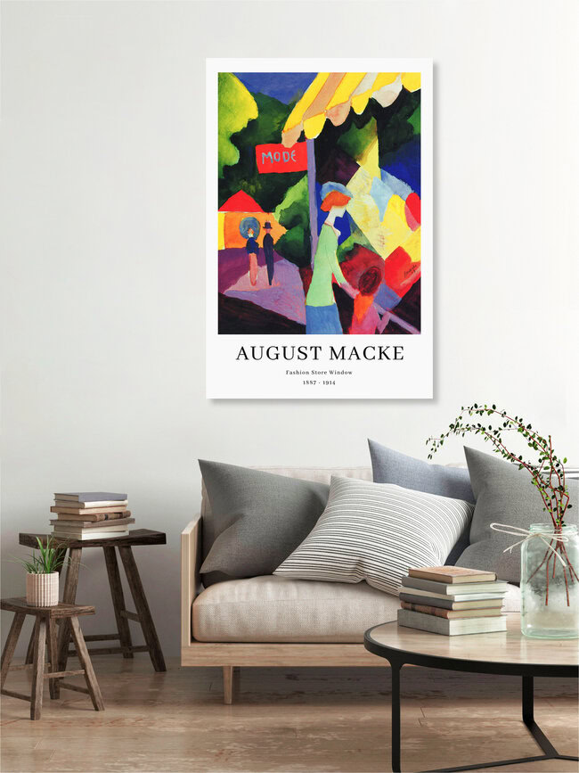'August Macke: Fashion window - mostra poster' – Arte di Art Classics come poster o stampa su vetro acrilico