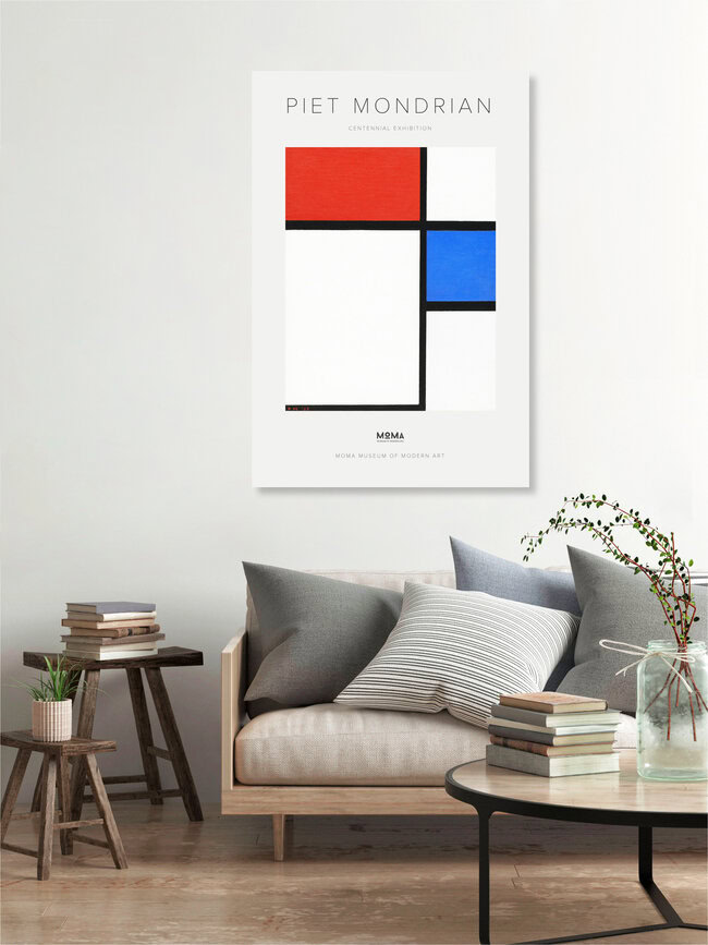'Piet Mondrian – Mostra del Centenario – MOMA' – Arte di Art Classics come poster o stampa su vetro acrilico