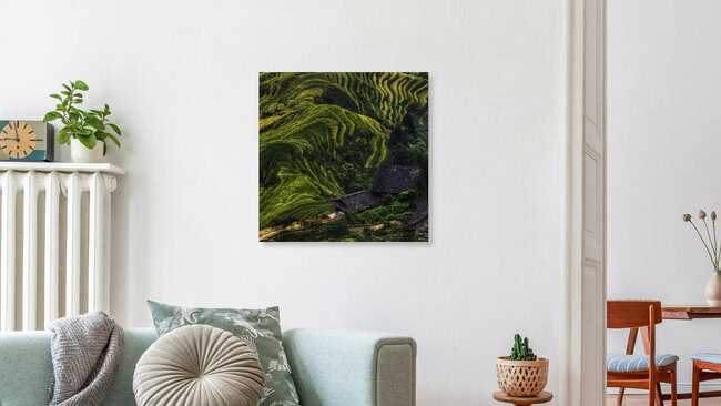 Vele plooien van haar mantel, China – wandkunst van Regis Boileau als poster of acrylglasprint