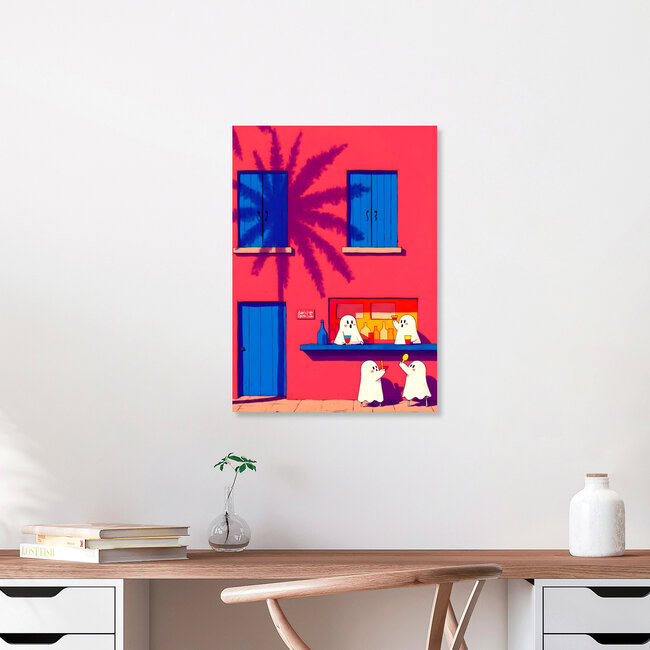 'Ghost Bar Open' – Wandkunst van Uma Gokhale als poster of acrylglasprint
