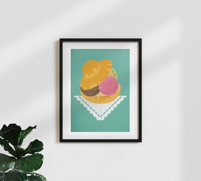 'Brioscia col gelato' – Wandkunst van Angela Capillo als poster of acrylglasprint