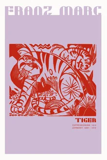 'Malou Studio - Franz Marc - Tijger in het rood' - Wandkunst van The Artcircle als poster of acrylglasprint