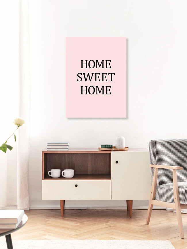 'Home sweet home (pink)' – Wall Art by Typo Art as Poster or Acrylic Glass Print