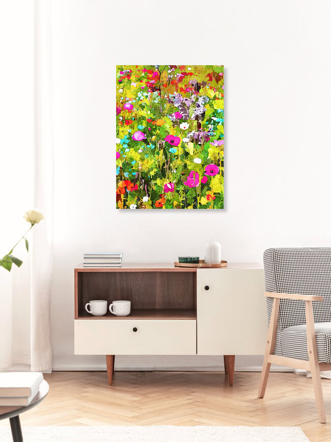 Wandbild 'Meadow Flowers' – Kunst von Uma Gokhale als Poster oder Acrylglasbild