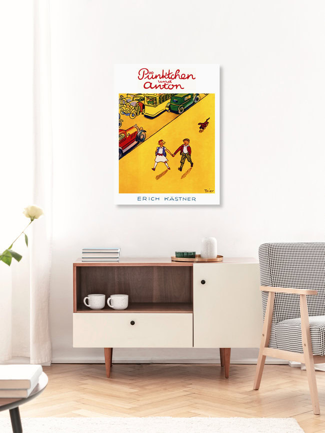 Wandbild 'Pünktchen und Anton - Buchcover' – Kunst von Vintage Collection als Poster oder Acrylglasbild