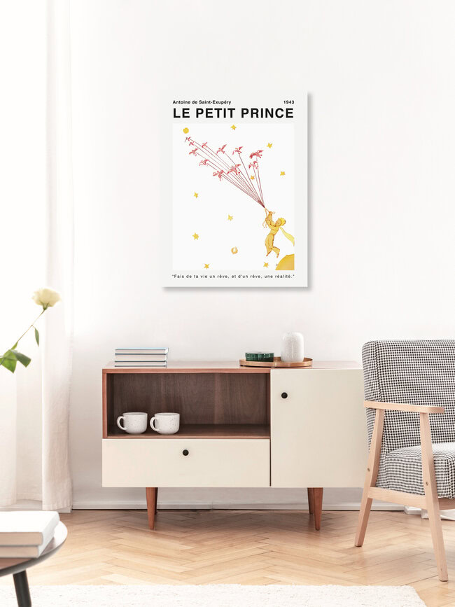 Wandbild 'Le Petit Prince de Saint-Exupéry - Fais de la vie un rêve' – Kunst von Vintage Collection als Poster oder Acrylglasbild