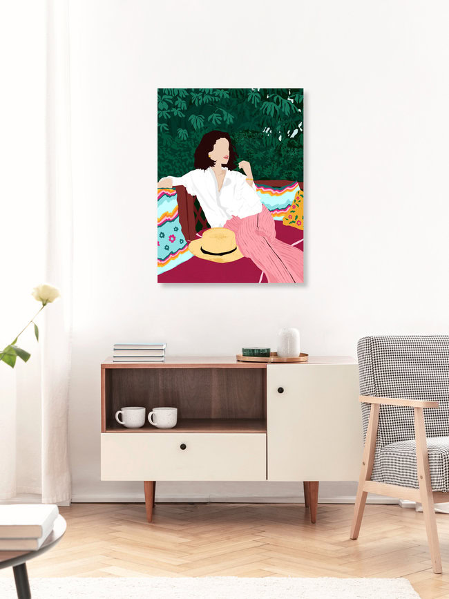 'Bohemian Soul, Modern Boho Woman Decor Self Love, Self Care Portrait' – Wall Art by Uma Gokhale as Poster or Acrylic Glass Print