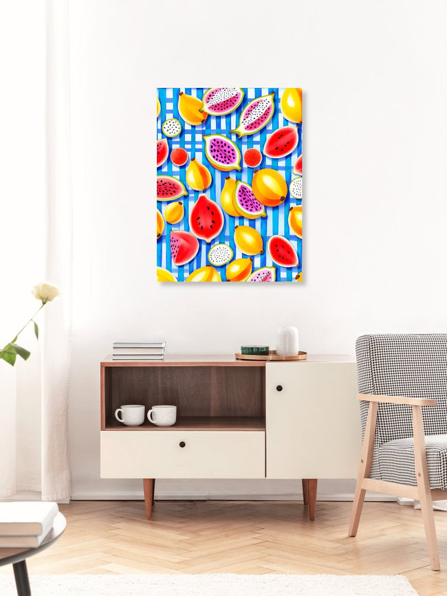 'Tropical Fruit Pop' – Wall Art by Uma Gokhale as Poster or Acrylic Glass Print