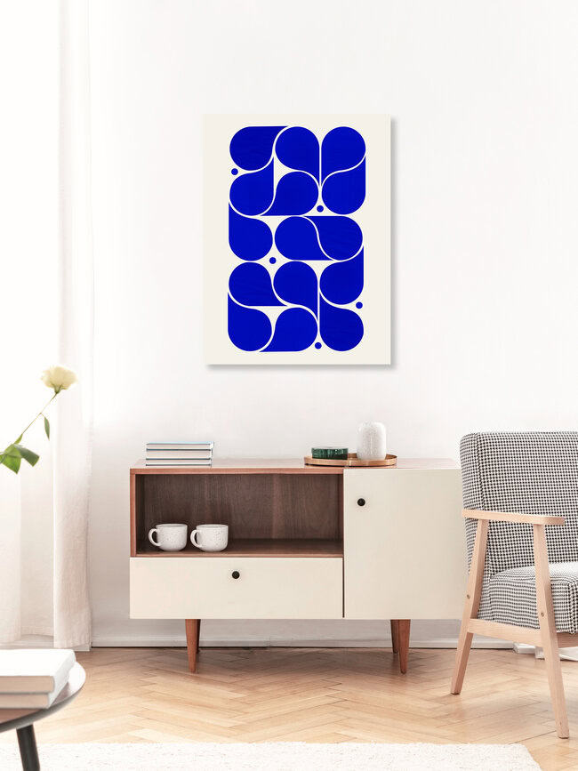 'Minimalist Blue Design Art' – Wall Art by Ania Więcław as Poster or Acrylic Glass Print