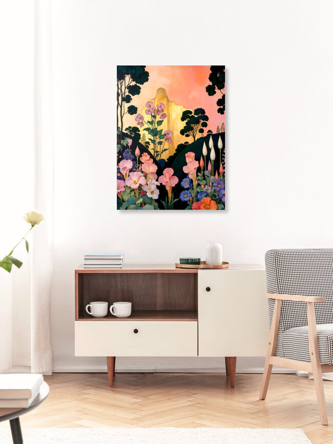 'The Golden Mountain' – Wall Art by Uma Gokhale as Poster or Acrylic Glass Print