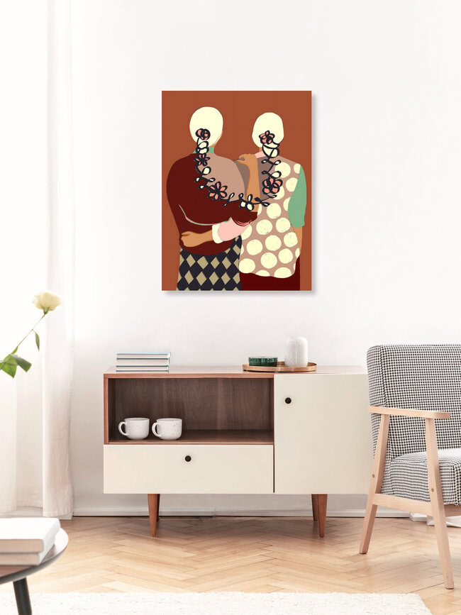'The Terracotta Bond' – Wall Art by Uma Gokhale as Poster or Acrylic Glass Print