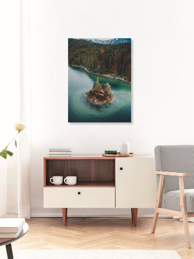 Hütte am See, Germany – wall art by Gergo Kazsimer as Poster or Acrylic Glass Print