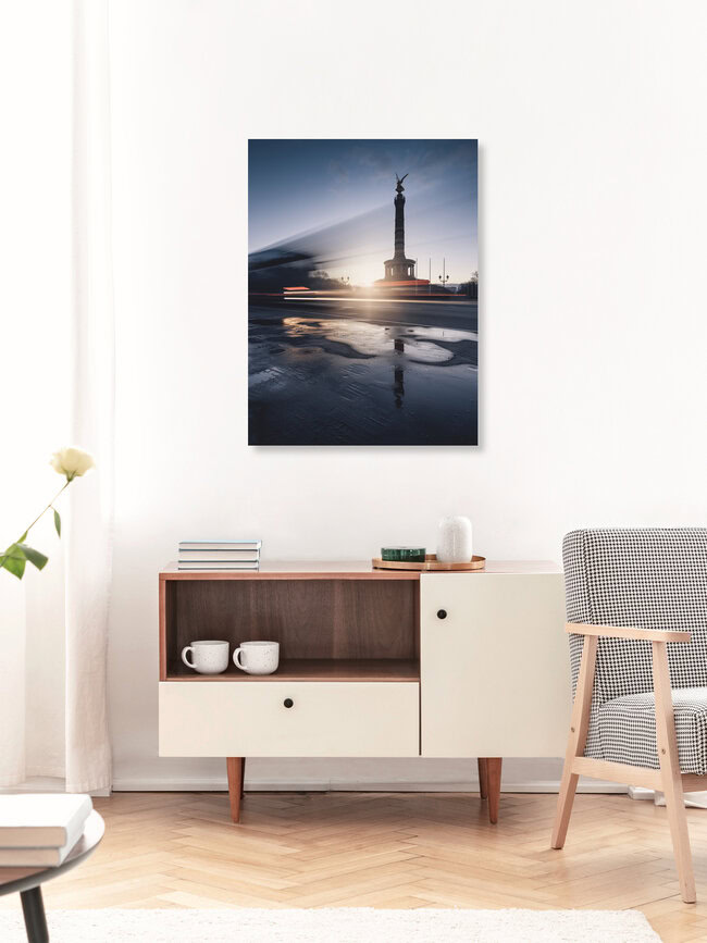 Berufsverkehr am Großen Stern und Siegessäule Berlin, Deutschland – Fotokunst von Ronny Behnert als Poster oder Acrylglasbild