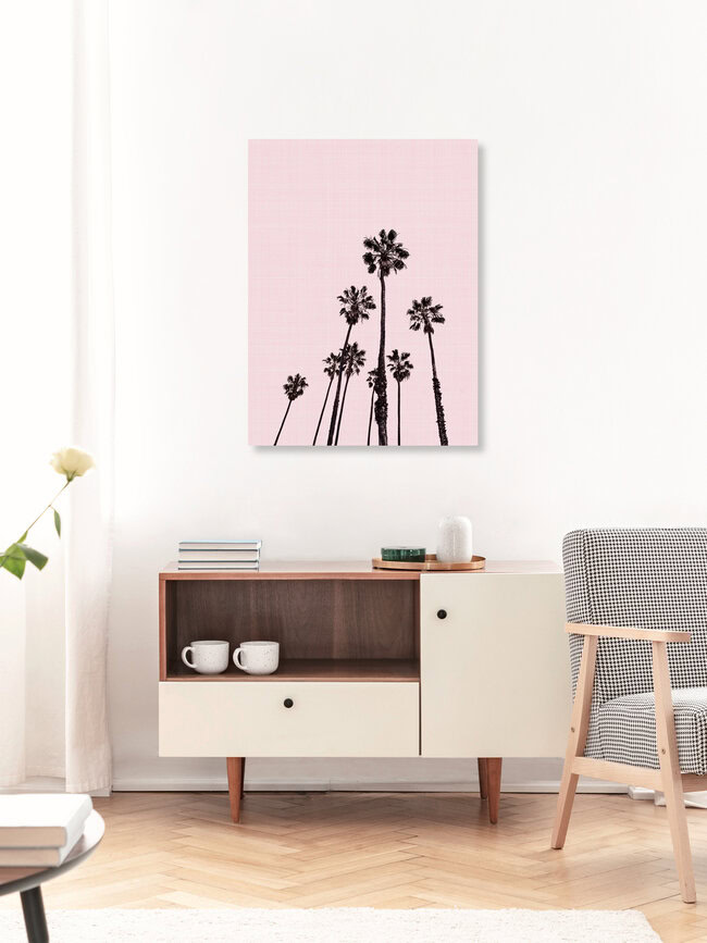 'Palm Trees in Pink' – Wall Art by Vivid Atelier as Poster or Acrylic Glass Print